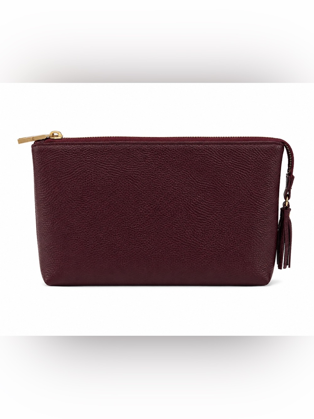 Freshly Picked Maroon Pebbled Leather Zip Clutch - Picture 2 of 7
